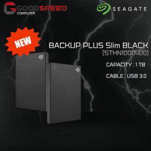 1 TB HDD EXT (ฮาร์ดดิสก์พกพา) SEAGATE NEW BACKUP PLUS Slim (Black,Blue,Gold,Gray,Red,Silver)